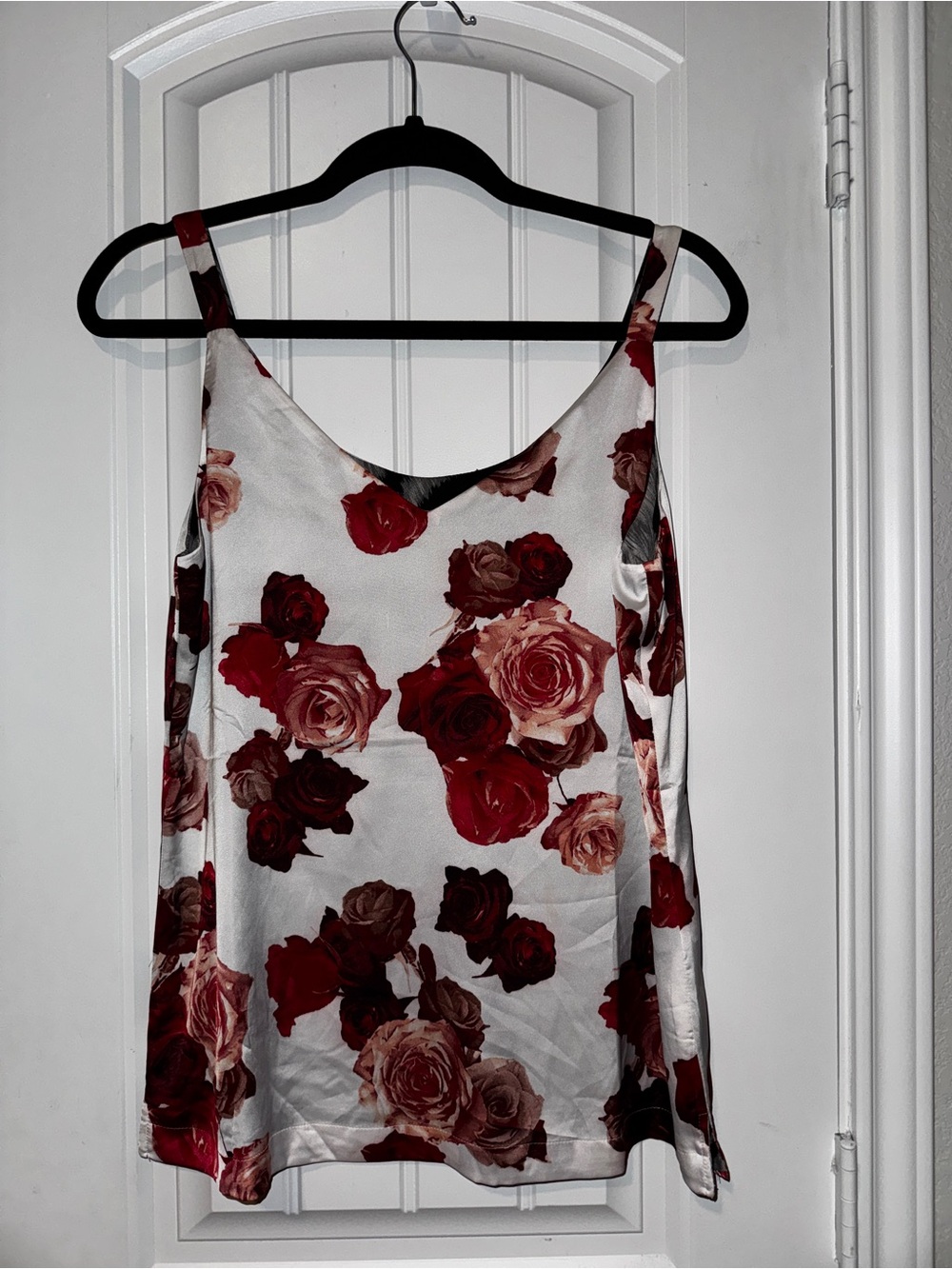 Floral zebra print Satin Cami Tank Top reversible